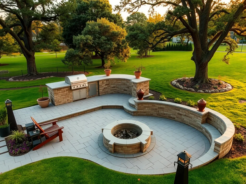 Premium hardscape materials used in Outdoor Fireplace Installation